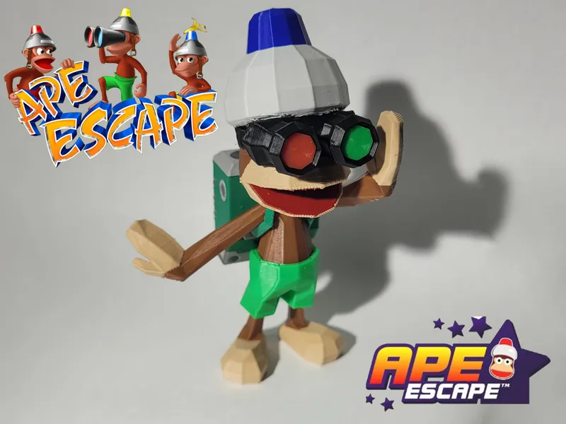 Ape Escape Green Shorts Pipo Monkey (Low-Poly)
