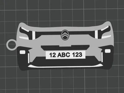 Customizable citroen berlingo keychain with  plate