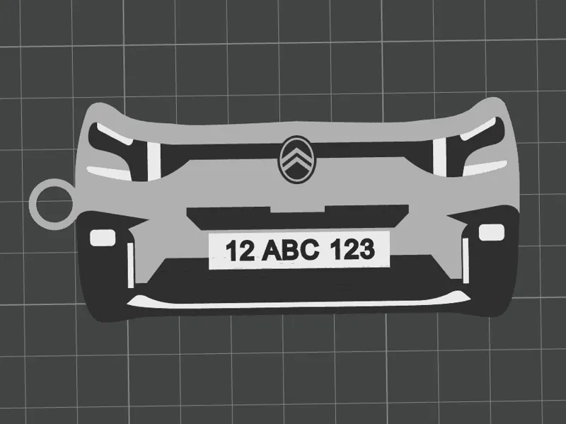 Customizable citroen berlingo keychain with  plate