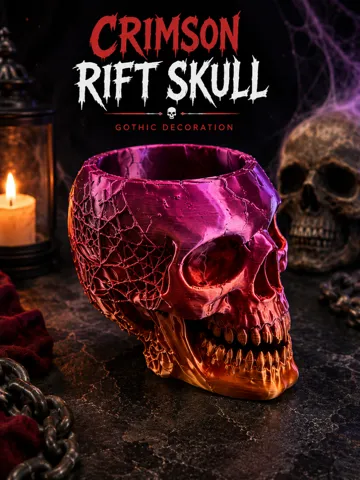 Adorno temático: Crimson Rift Skull – Gothic Halloween Decoration — vista de referencia 2