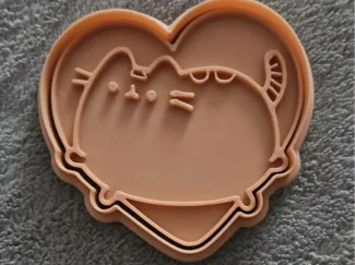 heart pusheen - cookie cutter