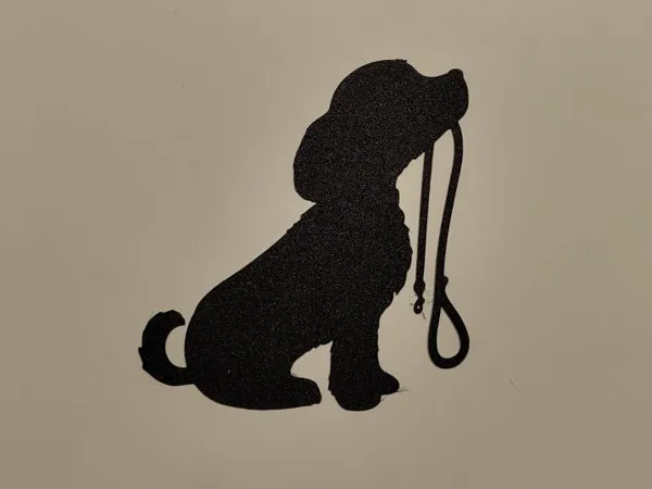 Décoration murale chien en laisse