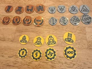 RPG Coins (1,5,25,100) (Copper, Silver, Gold)