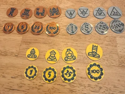 RPG Coins (1,5,25,100) (Copper, Silver, Gold)