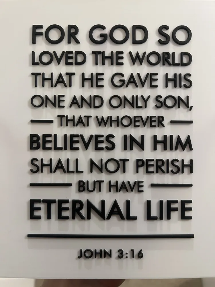 John 3:16 Decor Art - Free 3D Print Model - MakerWorld
