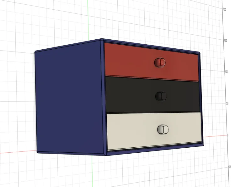 Kids Desktop 3 Drawer multicolor
