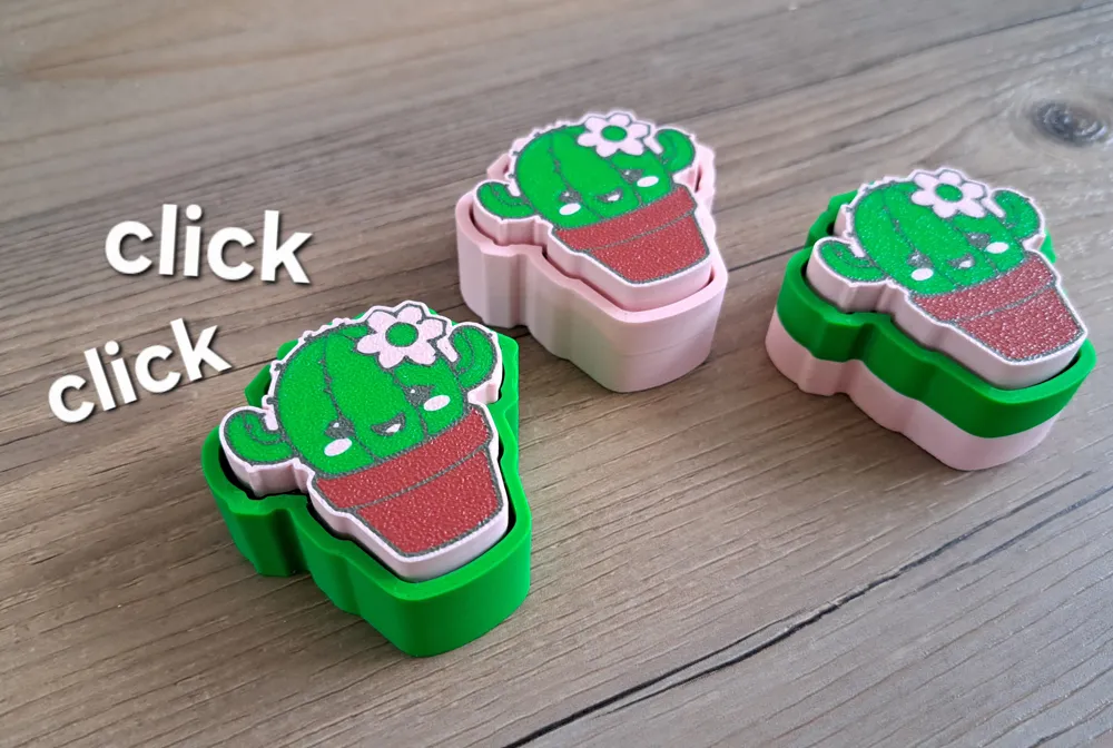 Cute Kawaii Cactus fidget toy clicker, clicky - Free 3D Print Model ...