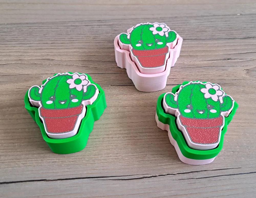 Cute Kawaii Cactus fidget toy clicker, clicky - Free 3D Print Model ...