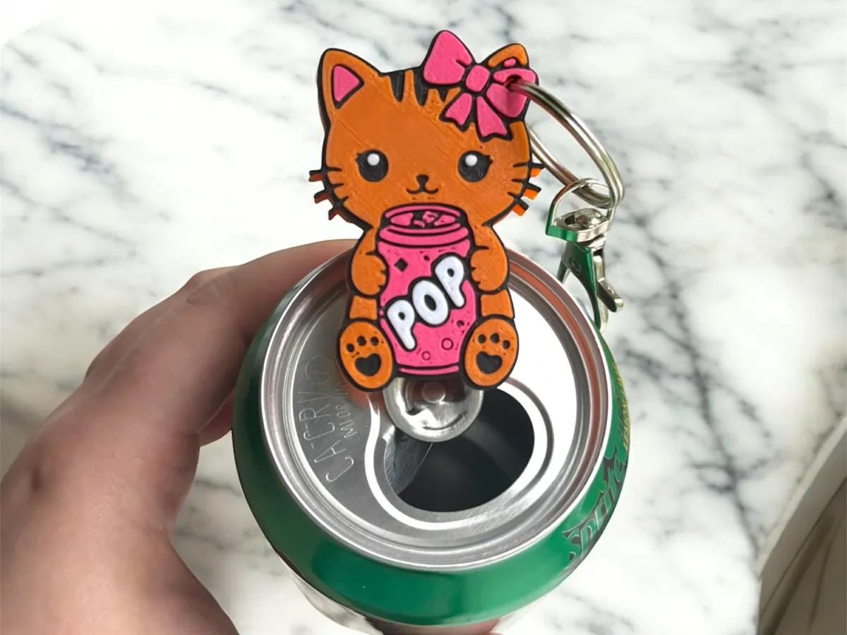 Cat Holding Soda Pop Can Tab Opener Tab Fairy - Free 3D Print Model ...