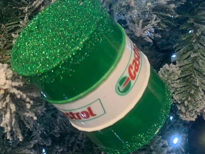 Oil Barrel Christmas Tree Decoration. 