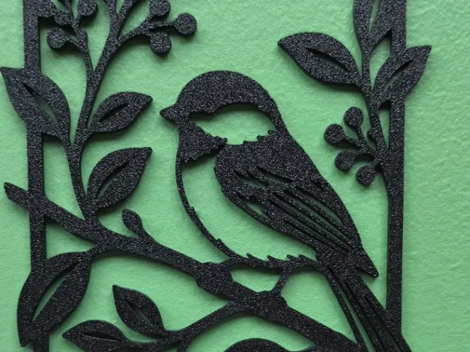 Simple Chickadee Wall Art, PLA Single Color