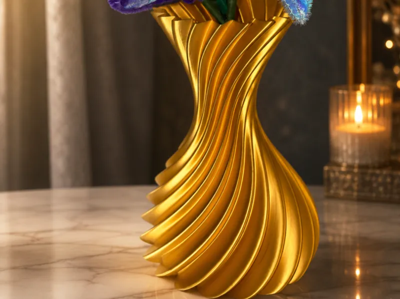 Gold Spiralvase