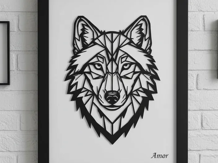 Cuadro lobo con nombre personalizado