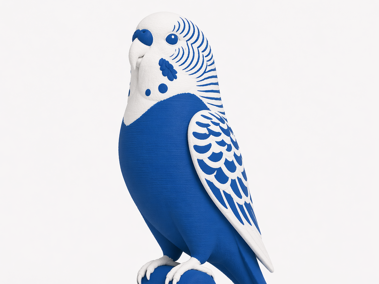 Wellensittich Blau Aufrecht