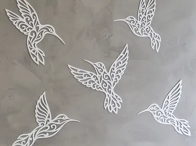 Floralis Hummingbird Wall Art Set 3D Print