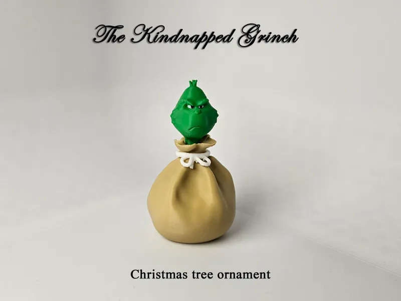 Grinch Stuck in a Bag christmas ornament