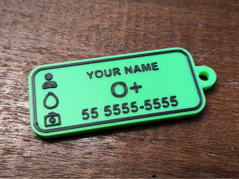 Emergency Tag Keychain