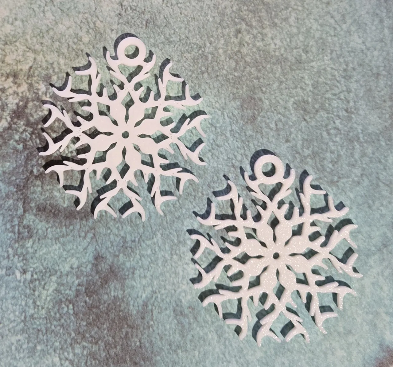 Snowflake earrings view 2