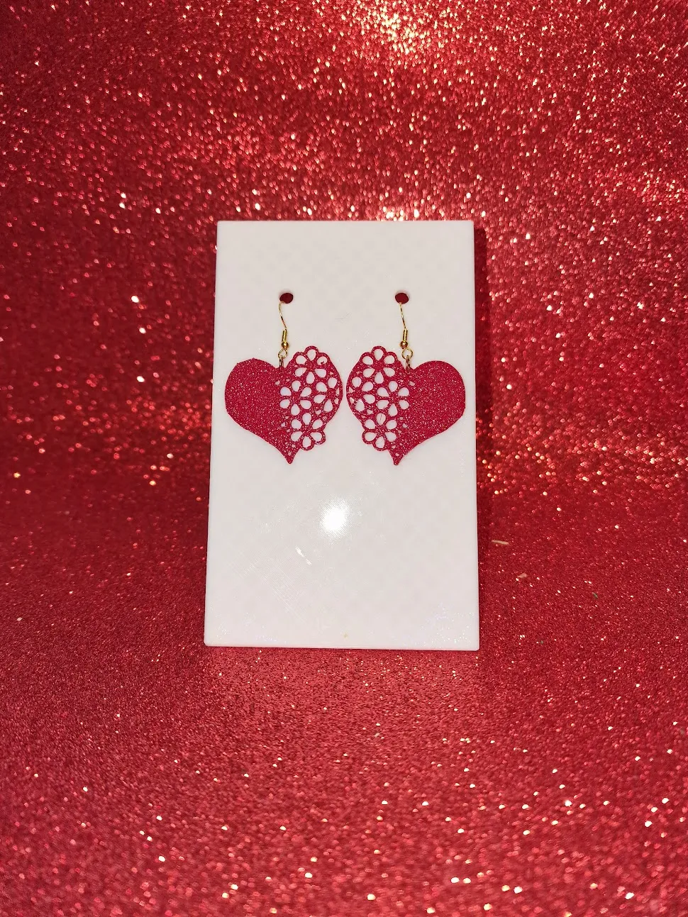 Cute flower heart earrings view 2