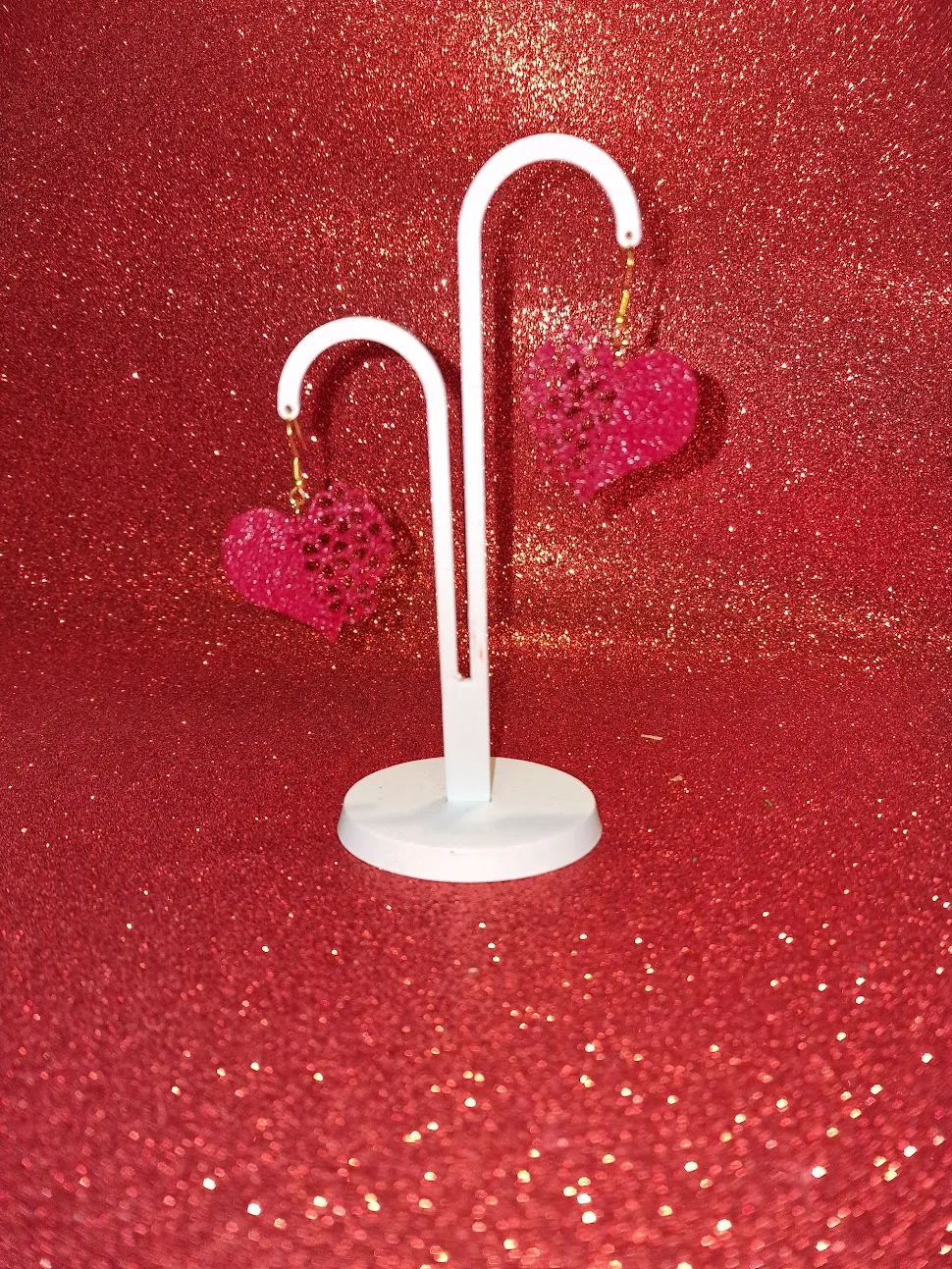 Cute flower heart earrings view 3