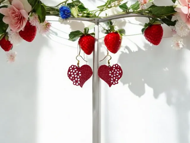 Cute flower heart earrings
