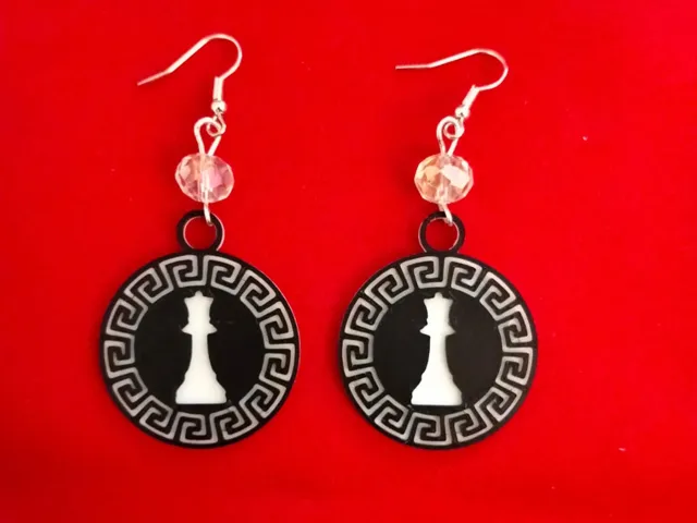 Earrings Queen Chess