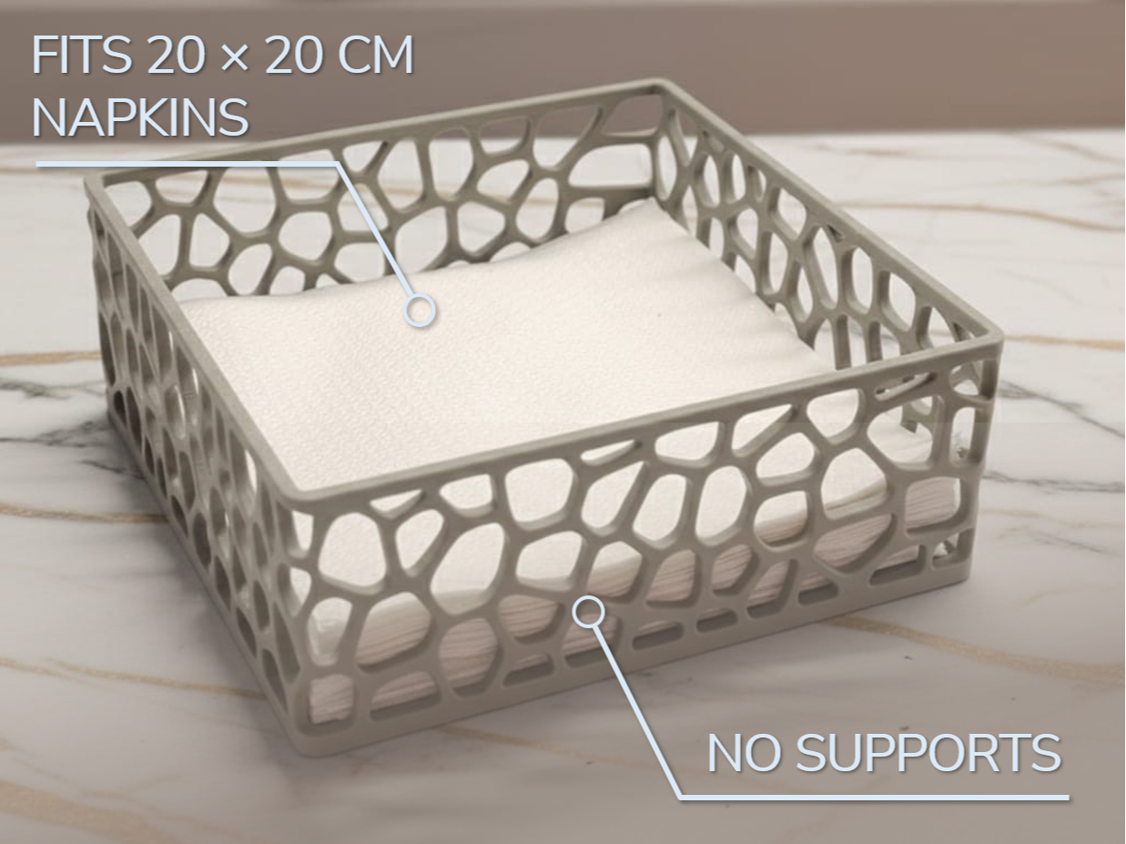 Organic Pattern Napkin Holder 20×20 cm No Supports