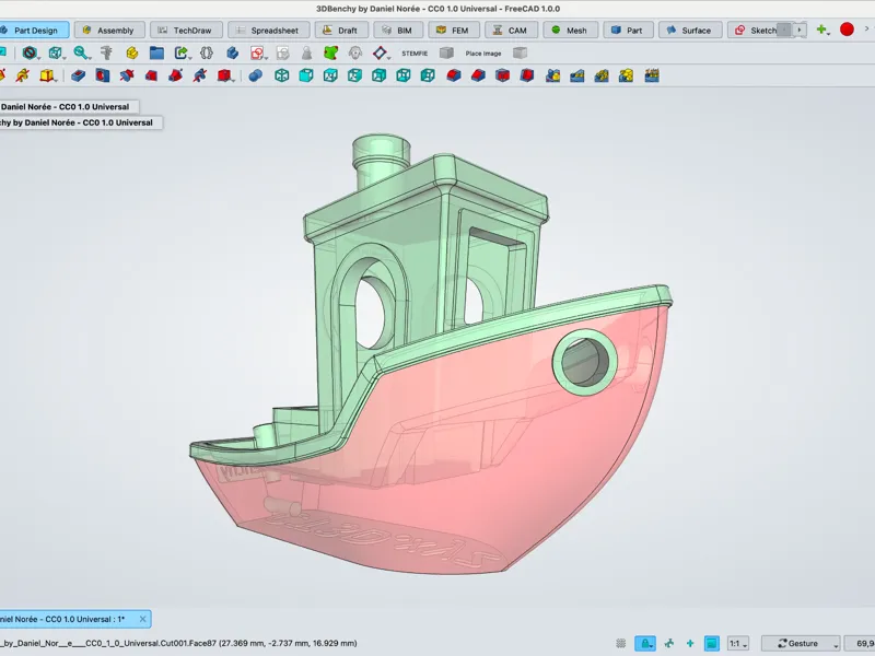 Original 3DBenchy Public Domain CAD STEP File