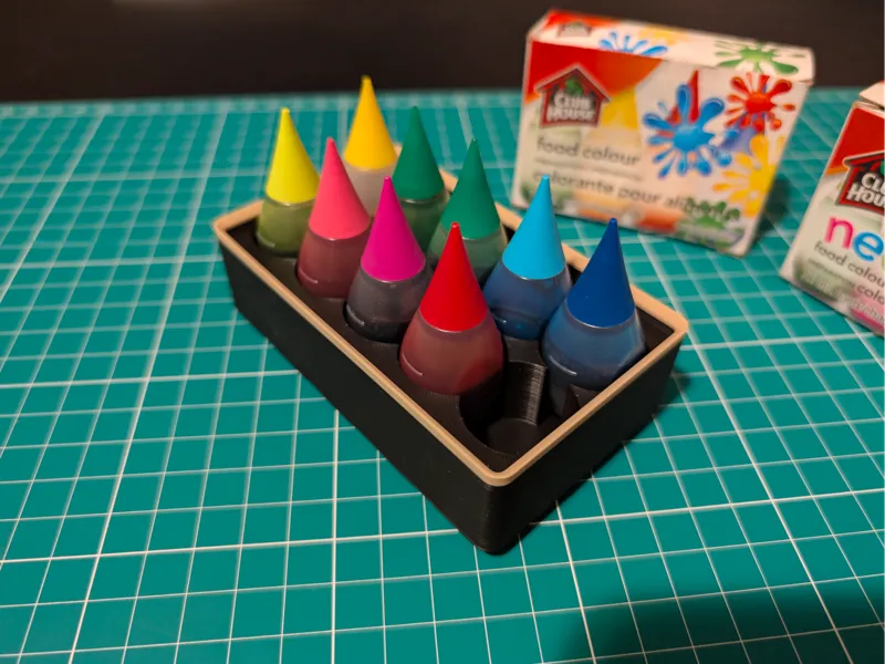 Gridfinity Food Coloring Dye Organizer Tray