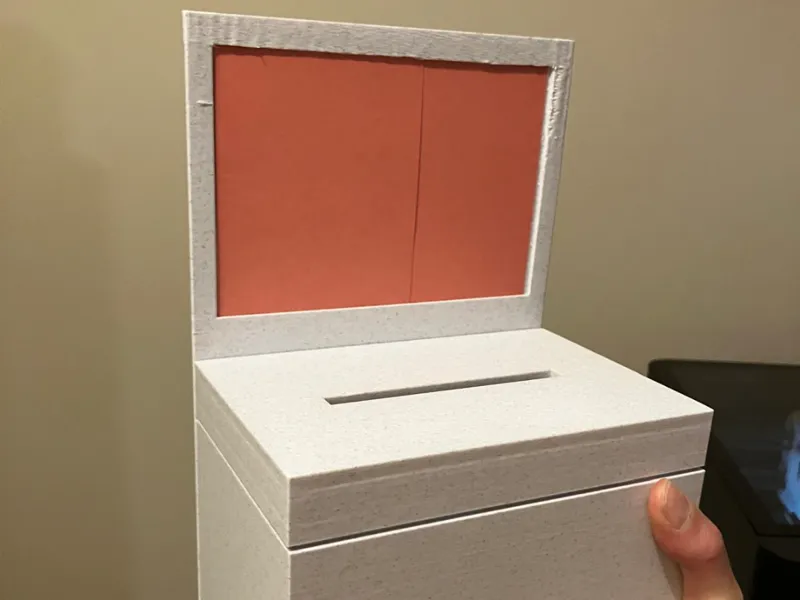 Donation or Raffle Box with Slot for Sign Insert