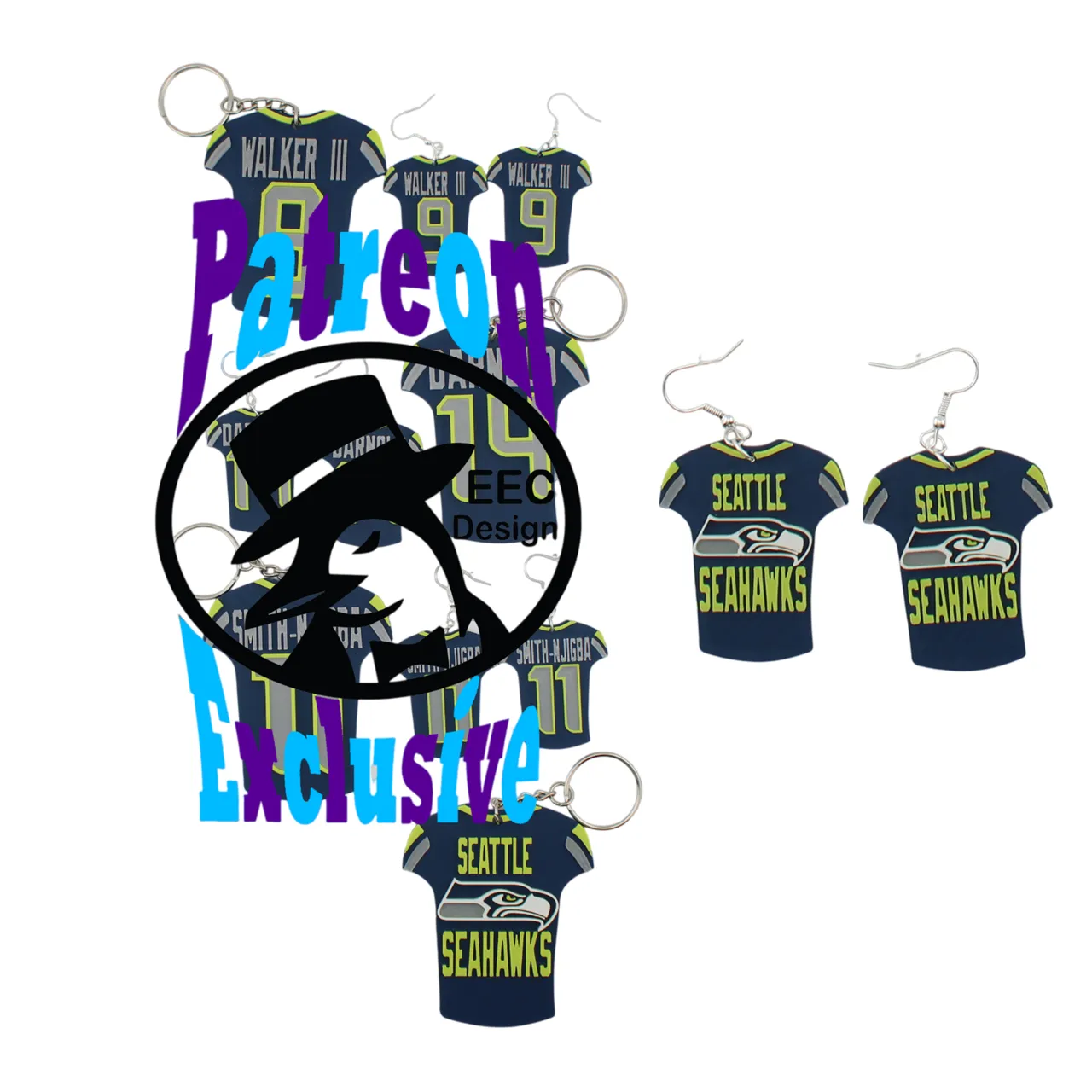 Seattle Seahawks Jersey Earrings view 2