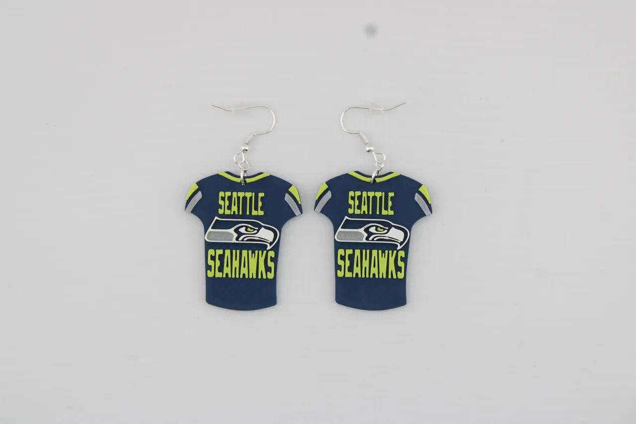 Seattle Seahawks Jersey Earrings view 3