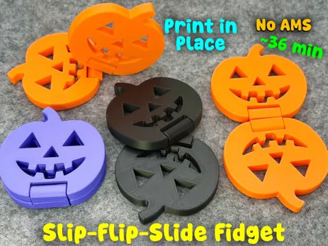 Accesorio para impresora 3D: Halloween Pumpkin Slider + Flip Fidget (No AMS) — referencia de MakerWorld