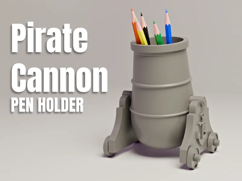 Pirate Cannon Pen Holder - Functional Battleship