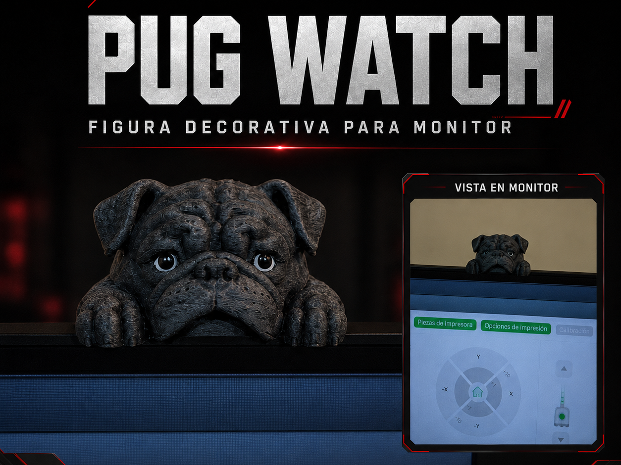Peeking Pug Monitor Sitter Pug Asomado Monitor 