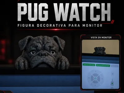 Peeking Pug Monitor Sitter Pug Asomado Monitor 