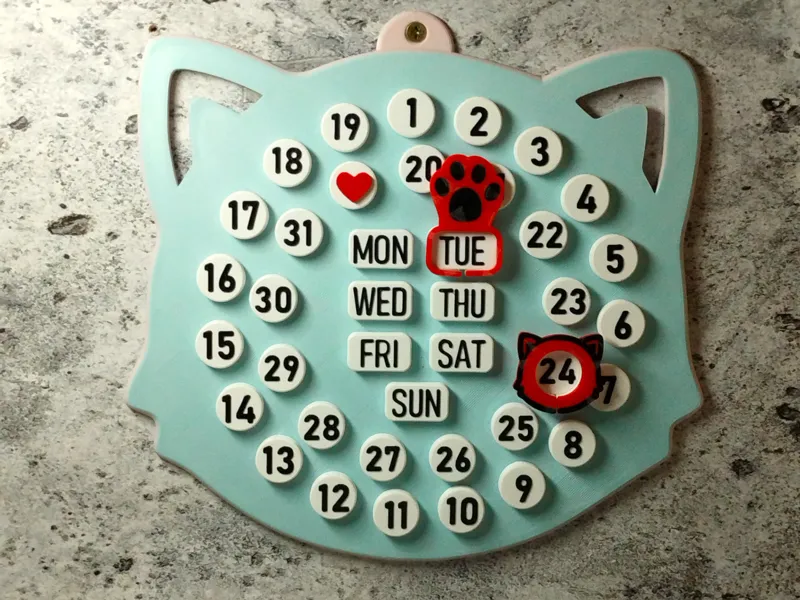 Cat Head Calendar