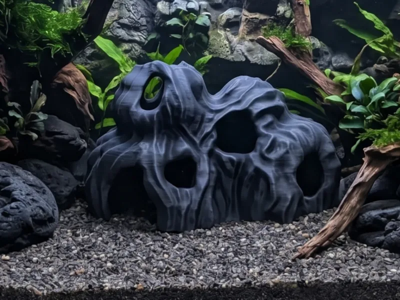 Aquarium Terrarium Smooth Rock Stone Cave Hideout