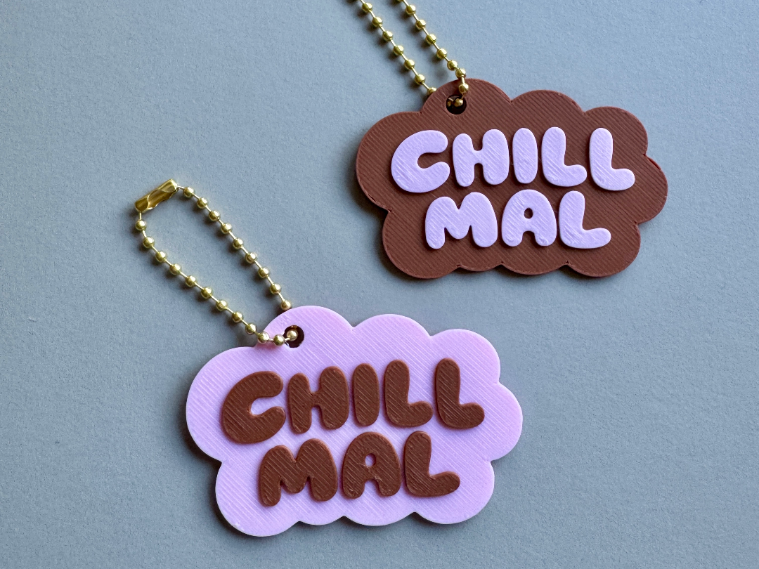 Schlüsselanhänger chill mal 3D model