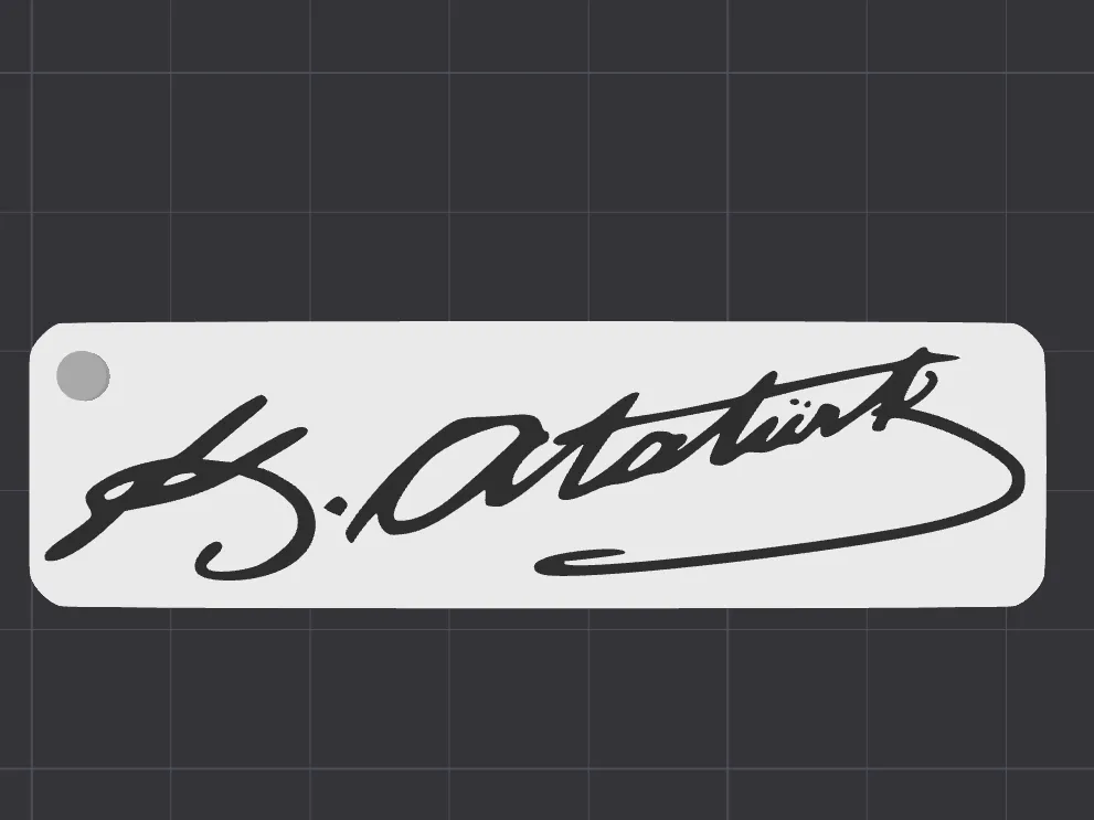 Dekorativer Schlüsselanhänger mit Atatürk-Signatur, besonderes Design, Geschenk, Sammlerornament
