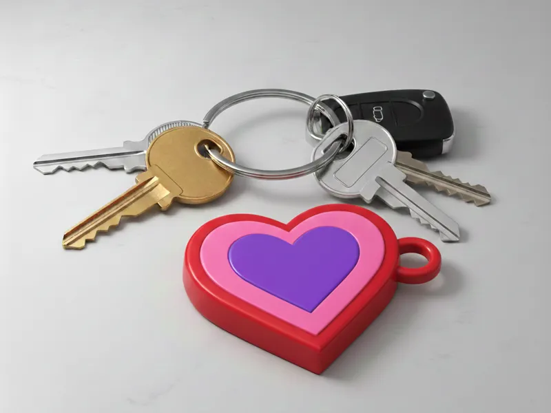 Triple Heart Keychain