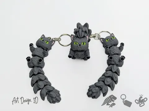 Objeto manipulable: Flexi Long Tail Cat - Strong Joints — referencia de MakerWorld
