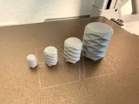All sizes, 0.2mm layer, 2 walls, 15% infill