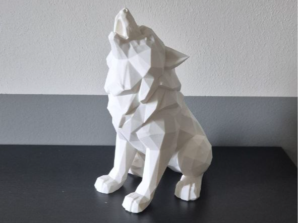 Low Poly Howling Wolf (Key holder)