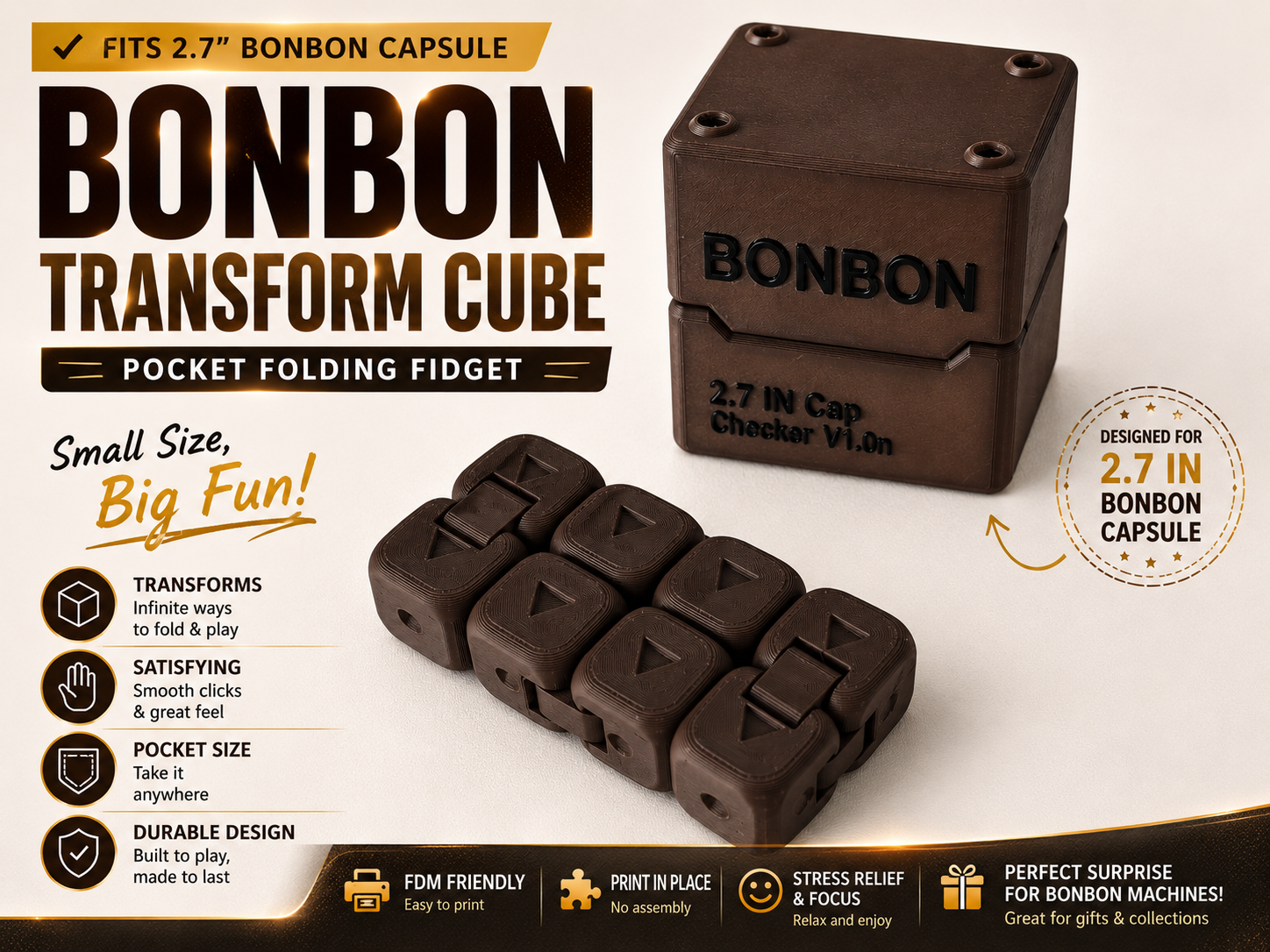BONBON Transform Cube – Pocket Folding Fidget