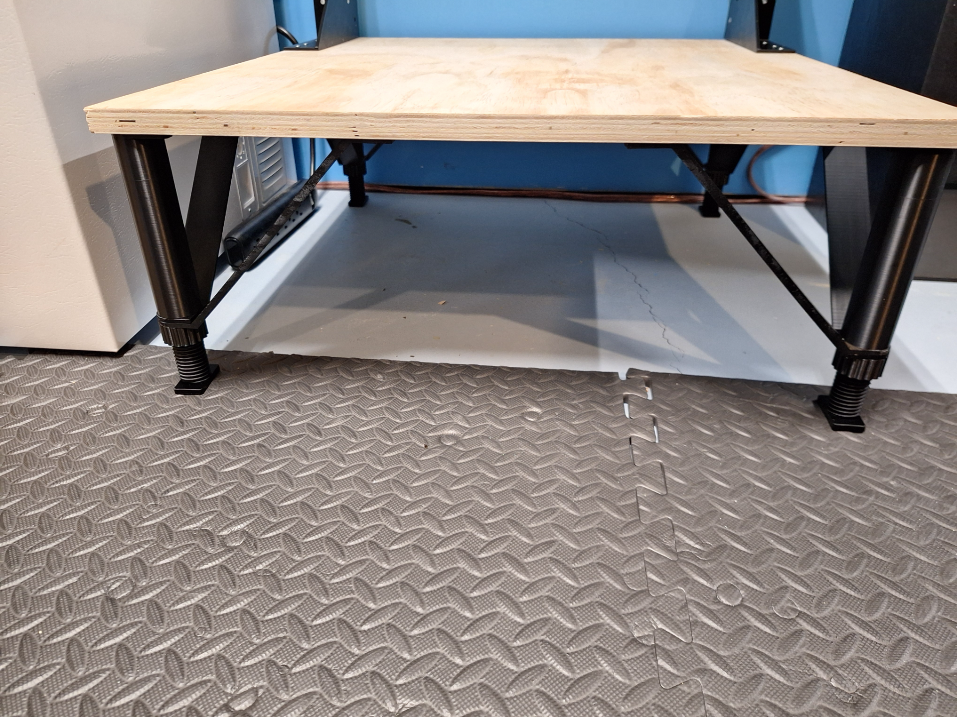 Low table or furniture leg and brace.