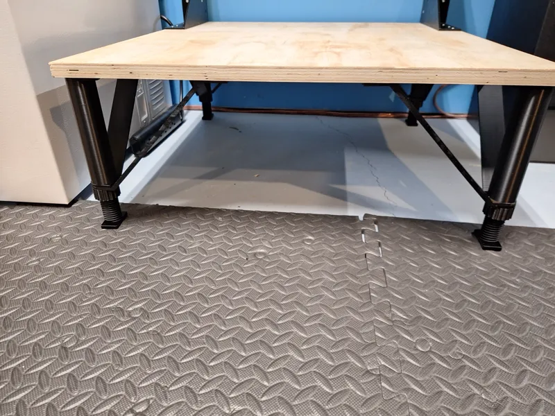 Low table or furniture leg and brace.