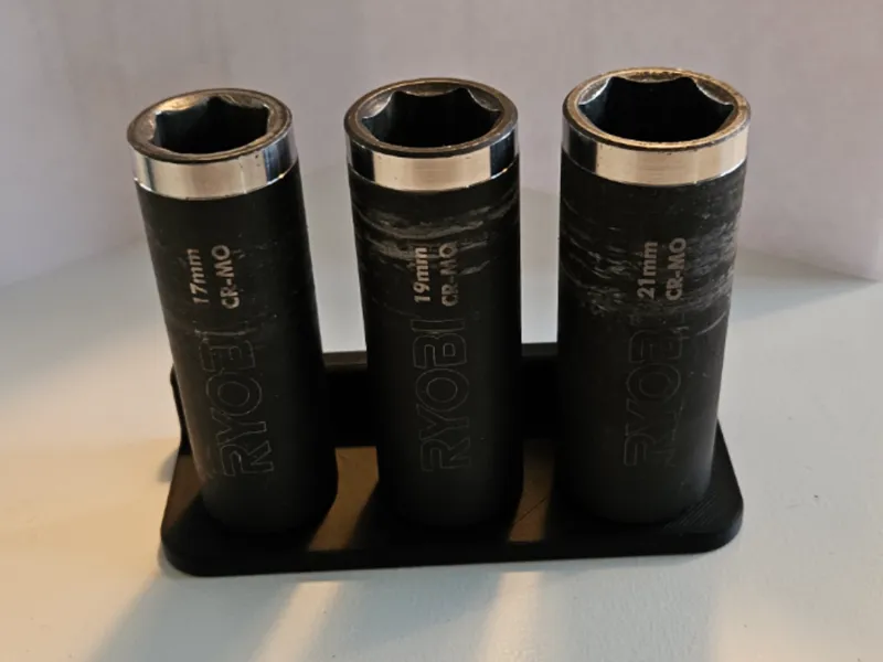 Drive socket holder 1/2"  for 3, 5 or 7 sockets