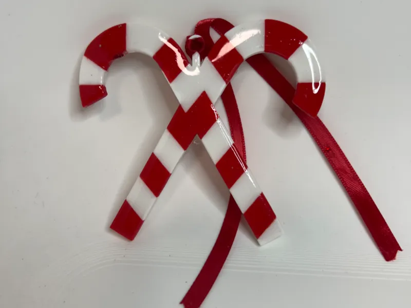 Doubled Sided Candy Cane Tree Ornament