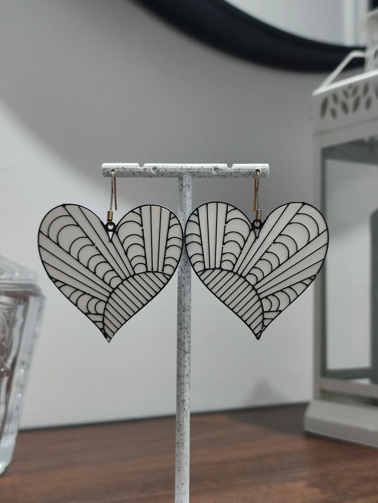 Aretes Corazón Art Déco view 2